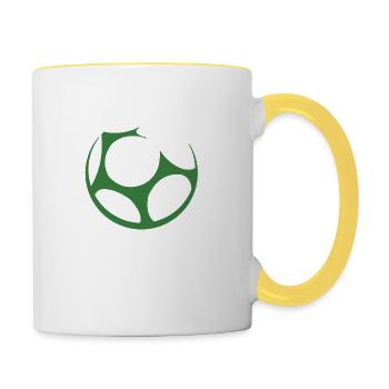 Mein Fußball - Tasse zweifarbig - Weiß/Gelb - Rechts