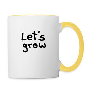Let's grow - Tasse zweifarbig - Weiß/Gelb - Rechts
