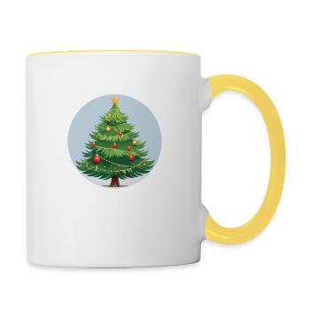 Weihnachtsbaum - Tasse zweifarbig - Weiß/Gelb - Rechts