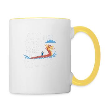 Aus dem Weg, ich muss aufs Wasser - Tasse zweifarbig - Weiß/Gelb - Rechts