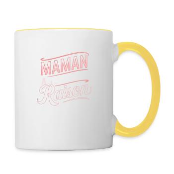 Maman a toujours raison - Mug contrasté - blanc/jaune - Droite