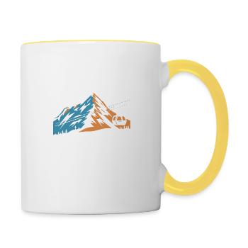 Avoriaz - Haute-Savoie - Mug contrasté - blanc/jaune - Droite