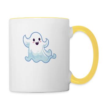Ghost Ghost Cartoon - Contrasting Mug - white/yellow - Right