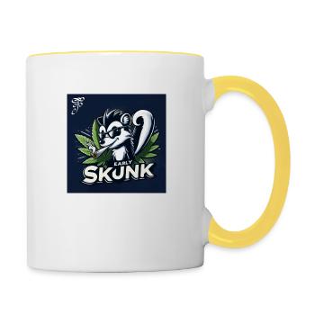Jeune mouffette précoce - Mug contrasté - blanc/jaune - Droite