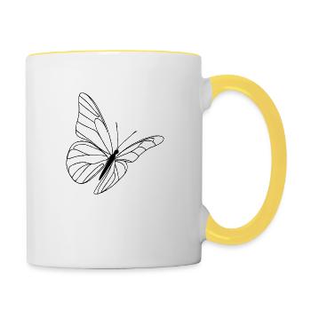 Butterfly - Contrasting Mug - white/yellow - Right