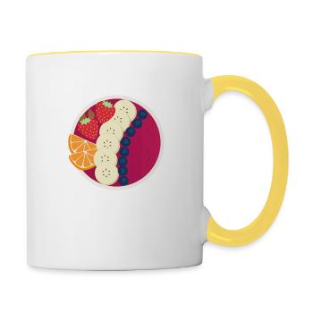 Smoothie Bowl - Tasse zweifarbig - Weiß/Gelb - Rechts