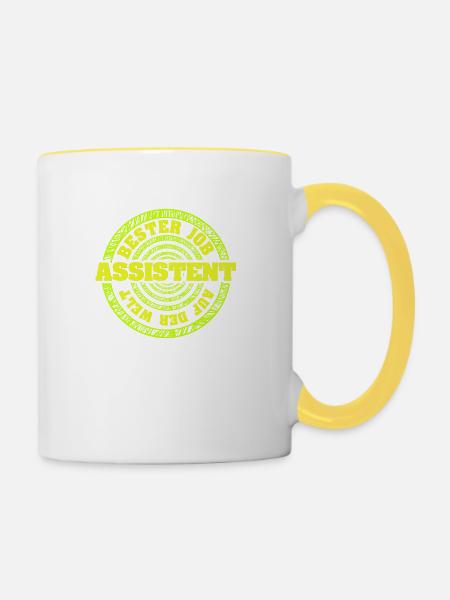 Assistent - Tasse zweifarbig - Weiß/Gelb