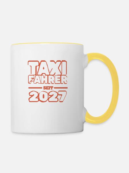 2027 - Tasse zweifarbig - Weiß/Gelb