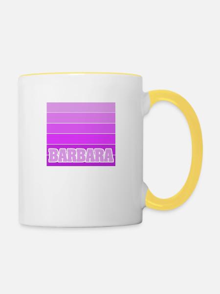 Mädchenname Barbara - Tasse zweifarbig - Weiß/Gelb