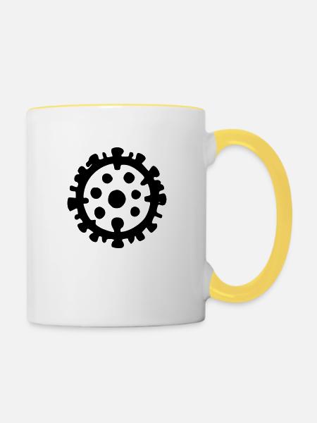 Virus - Tasse zweifarbig - Weiß/Gelb