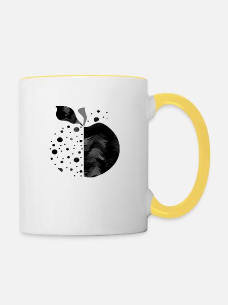 Apfel - Tasse zweifarbig - Weiß/Gelb