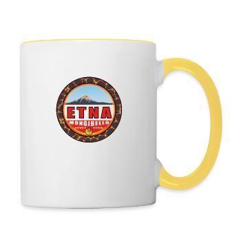Etna Sicily Mongibello Catania - Contrasting Mug - white/yellow - Right