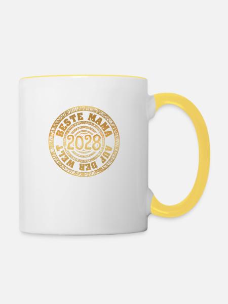 2028 - Tasse zweifarbig - Weiß/Gelb