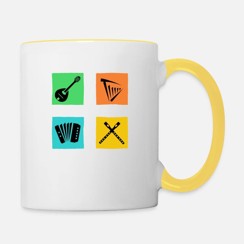 Irish Session Instruments White - Contrasting Mug - white/yellow