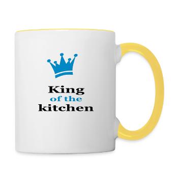 Cooking apron for men - Contrasting Mug - white/yellow - Right