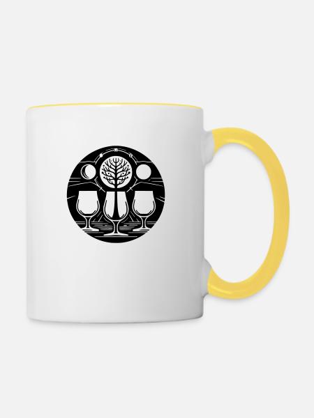 Yggdrasil - Tasse zweifarbig - Weiß/Gelb