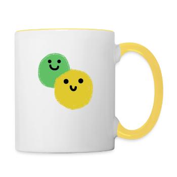 Deux boules - Mug contrasté - blanc/jaune - Droite