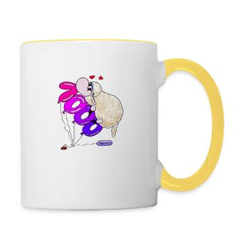 Wolly Sheepling 1000 subscribers - Contrasting Mug - white/yellow - Right