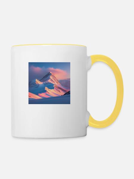 Mountain Range - Tasse zweifarbig - Weiß/Gelb