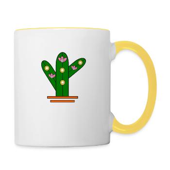 Glowing cactus - Tasse zweifarbig - Weiß/Gelb - Rechts