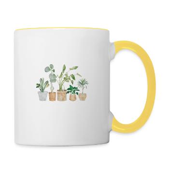 In my thoughts with my plants - Contrasting Mug - white/yellow - Right