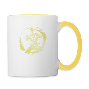 Karate Man - Contrasting Mug - white/yellow - Right