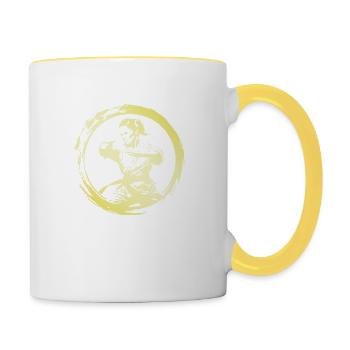 Karate Woman - Contrasting Mug - white/yellow - Right