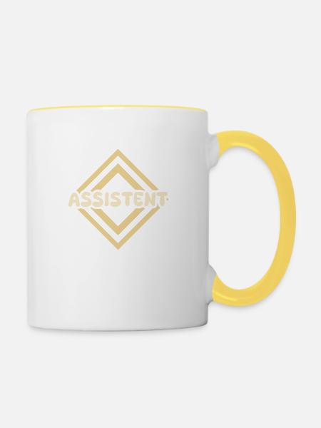Assistent - Tasse zweifarbig - Weiß/Gelb