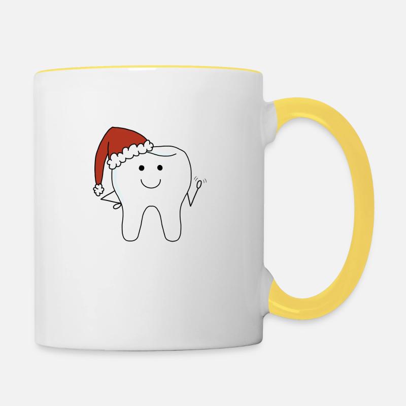 Dent de Noël - Mug contrasté - blanc/jaune