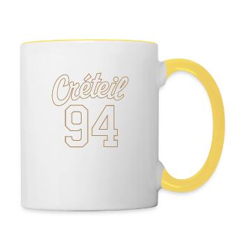 Créteil 94 - Mug contrasté - blanc/jaune - Droite