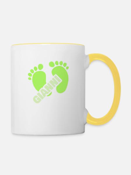 Geschenk für Gianni - Tasse zweifarbig - Weiß/Gelb