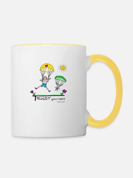 Bliss & Paw - Trust your Heart - Tasse zweifarbig - Weiß/Gelb