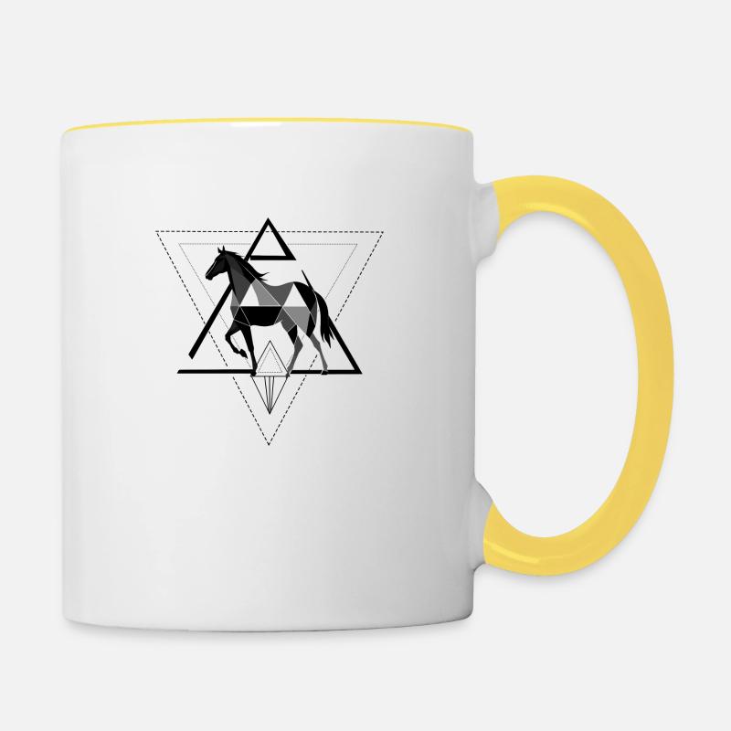 Cheval - Mug contrasté - blanc/jaune