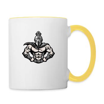 Spartiates - Mug contrasté - blanc/jaune - Droite