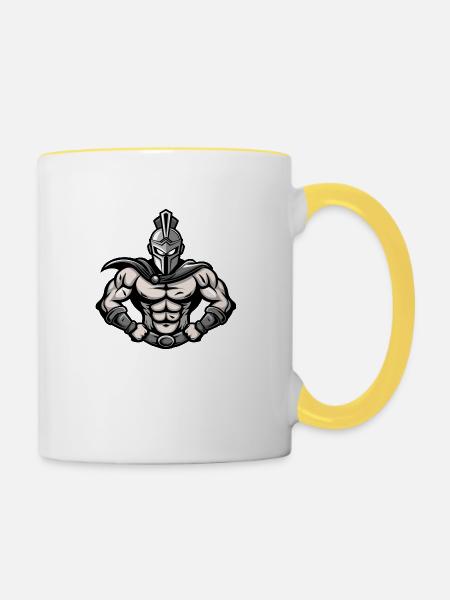 Spartaner - Tasse zweifarbig - Weiß/Gelb