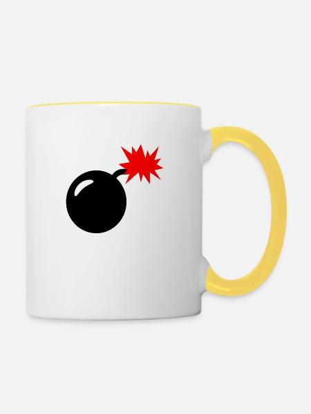 Bombe - Tasse zweifarbig - Weiß/Gelb