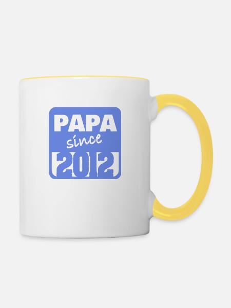 Papa 2012 - Tasse zweifarbig - Weiß/Gelb
