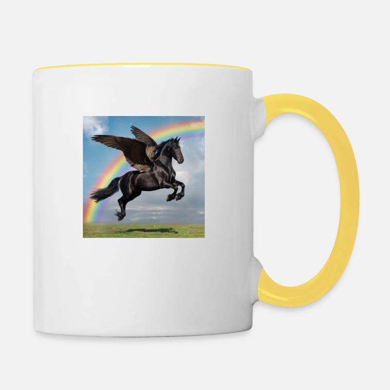 Rainbow Pegasus - Contrasting Mug - white/yellow