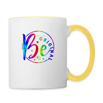 Seien Sie original Vektor Design Symbol Retro Zitat Etikett - Tasse zweifarbig - Weiß/Gelb - Rechts