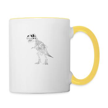 ancient dino - Tasse zweifarbig - Weiß/Gelb - Rechts