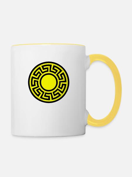 scheibe muster - Tasse zweifarbig - Weiß/Gelb