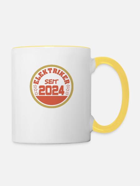 2024 - Tasse zweifarbig - Weiß/Gelb