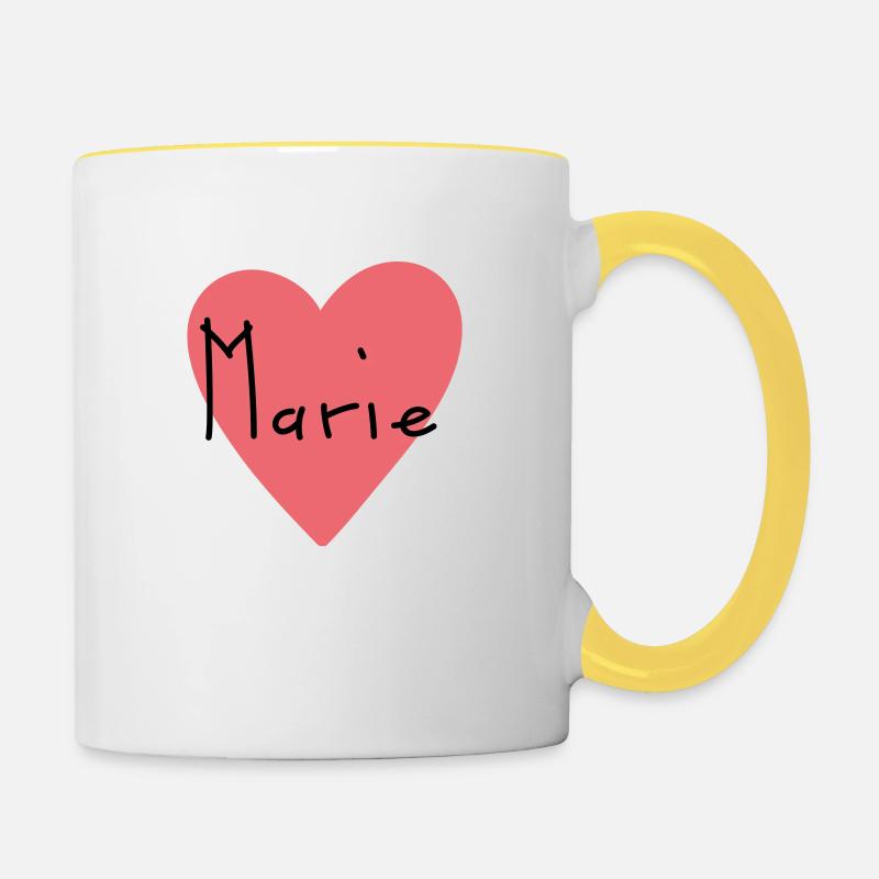 First name Marie Gift - Contrasting Mug - white/yellow
