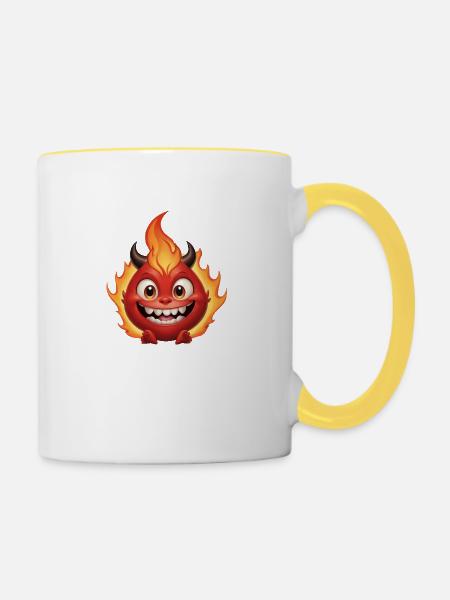 Teufelchen - Tasse zweifarbig - Weiß/Gelb