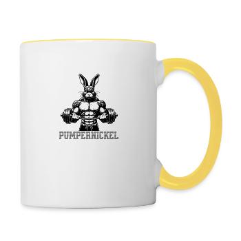 Pumpernickel Gym Training Funny - Contrasting Mug - white/yellow - Right