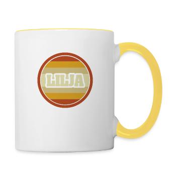First name Lilja - Contrasting Mug - white/yellow - Right