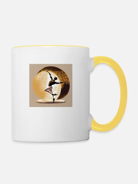 Gefühl - Tasse zweifarbig - Weiß/Gelb