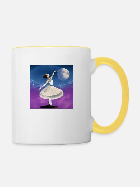 Zehenspitze - Tasse zweifarbig - Weiß/Gelb