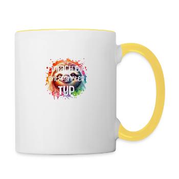 Entspannter Typ - Tasse zweifarbig - Weiß/Gelb - Rechts