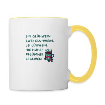 Funny mulled wine gift for Christmas markets - Contrasting Mug - white/yellow - Right